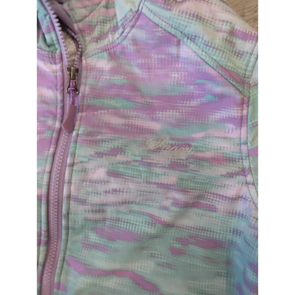 Snozu Girls Purple Teal Space Dye Full Zip Fleece Lined Hoodie Jacket -L 14/16